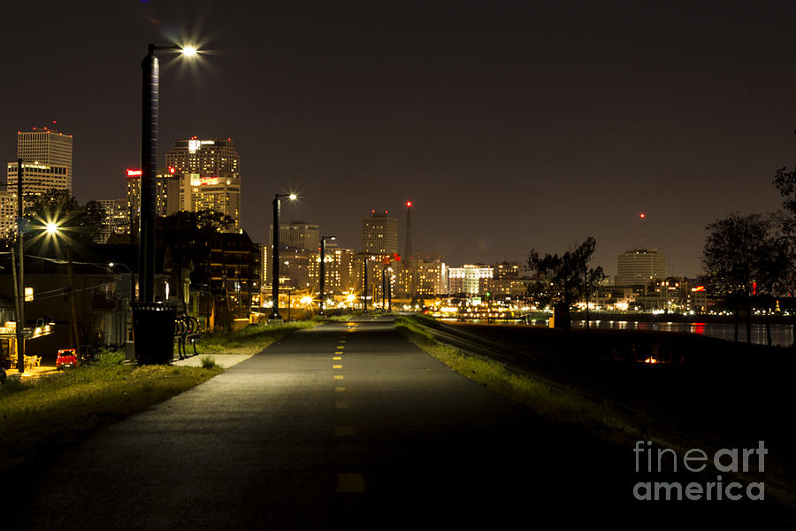 New Orleans Photograph - Late Night Levee by Amelia McCoy