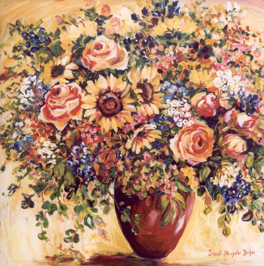 Late Summer Bouquet Painting by Ingrid Dohm