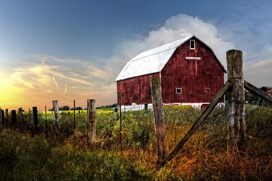 Barn Photograph - Late Summer by Debra and Dave Vanderlaan