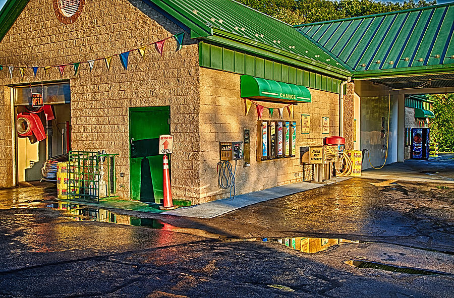 Late Summer Evening at the Car Wash Photograph by John Hoey