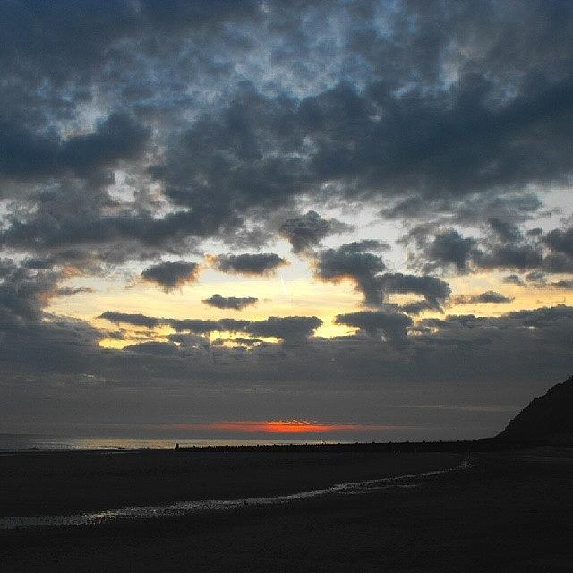 Beach Photograph - #latergram #sunrise #red #morning #sky by Linandara Linandara