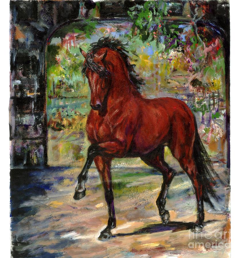 Horse Painting - Latigo by Tere Goldstein