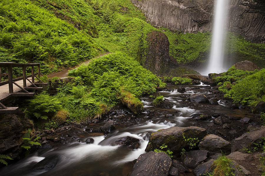 Nature Photograph - Latourell Falls and Rapids by Andrew Soundarajan