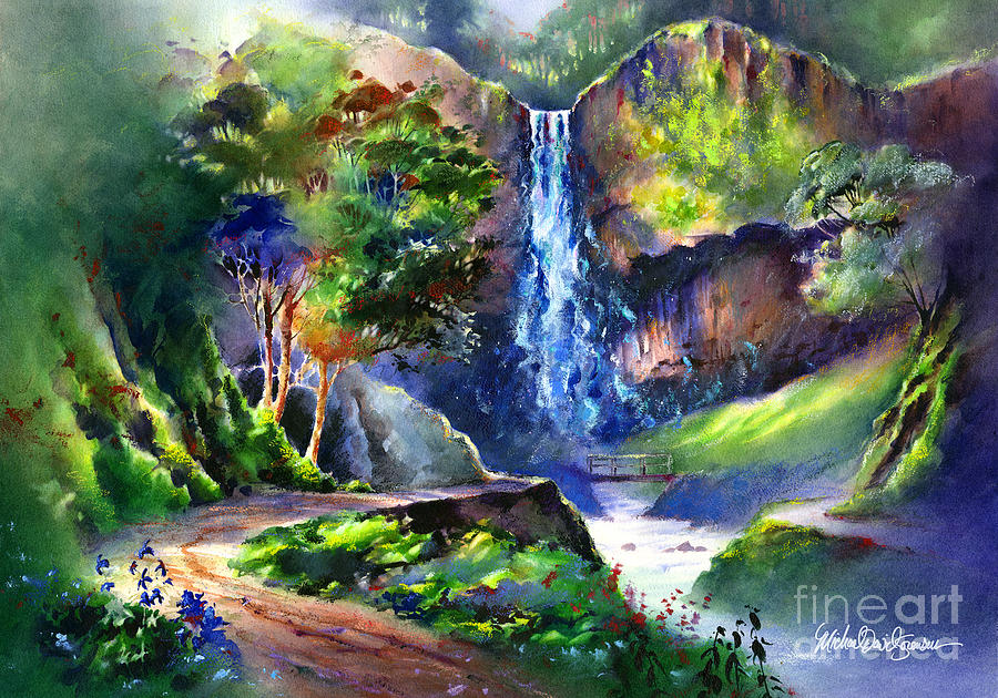 Waterfall Painting - Latourell Falls by Michael David Sorensen