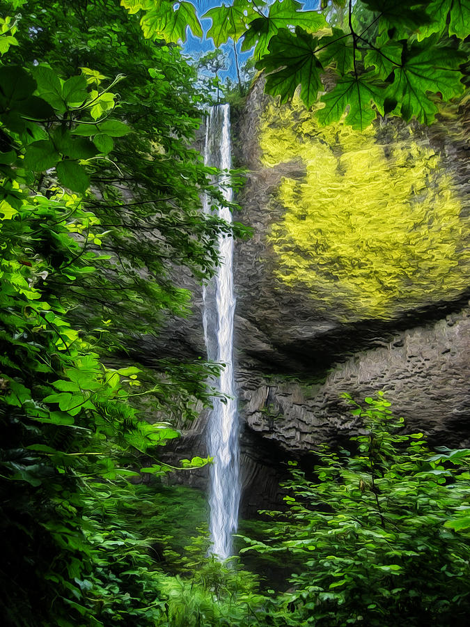 Waterfall Painting - Latourelle Falls by John Haldane