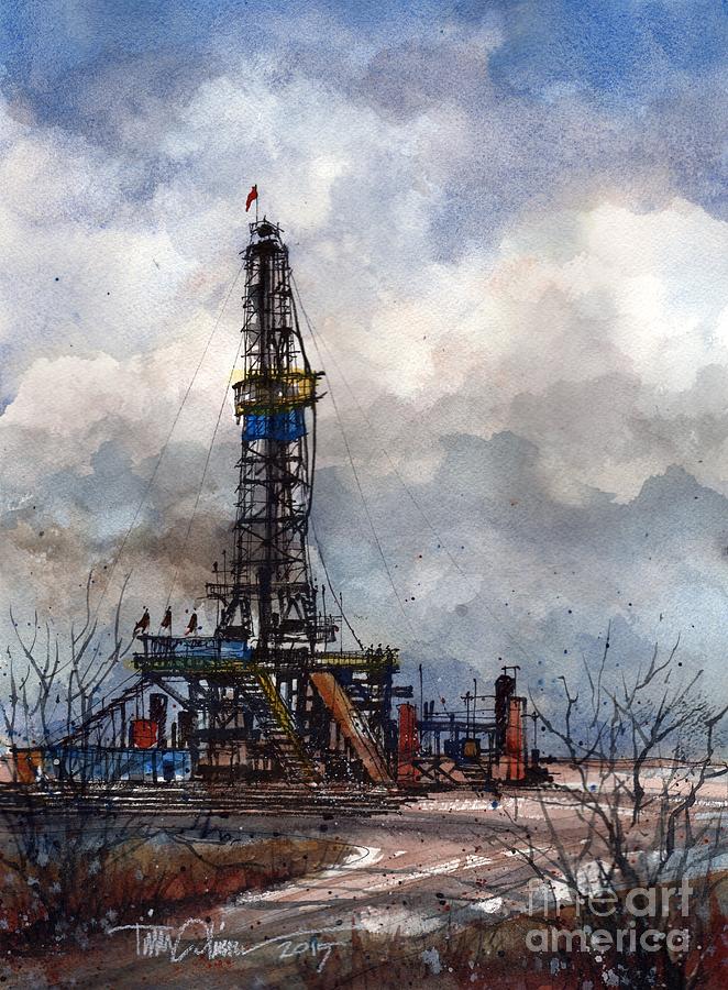 Latshaw Rig Sketch Painting by Tim Oliver