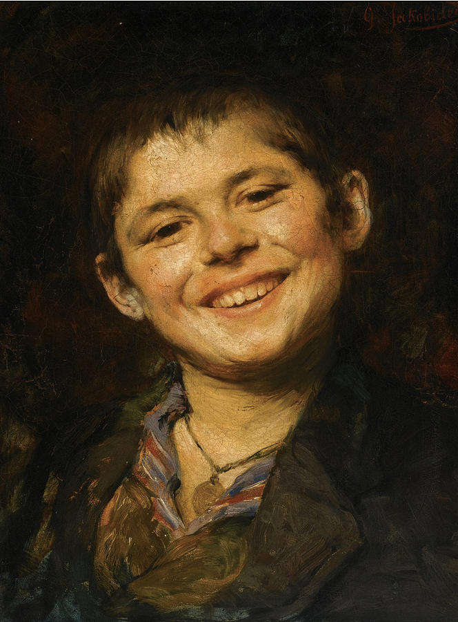 Laughing Boy Painting by Georgios Jakovidis