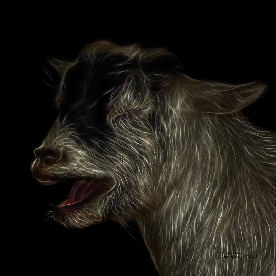 Animal Digital Art - Laughing Goat - 0312 F by James Ahn
