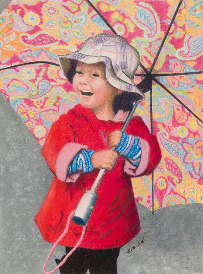 Umbrella Painting - Laughing In The Rain by Jolene Stinson Williams