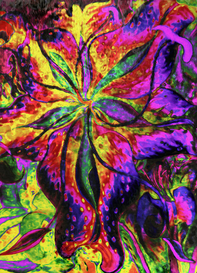 Laughing Lily Abstract Expressionism Mixed Media