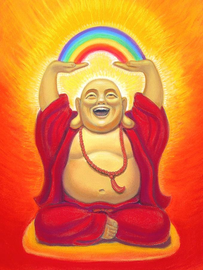 Buddha Pastel - Laughing Rainbow Buddha by Sue Halstenberg