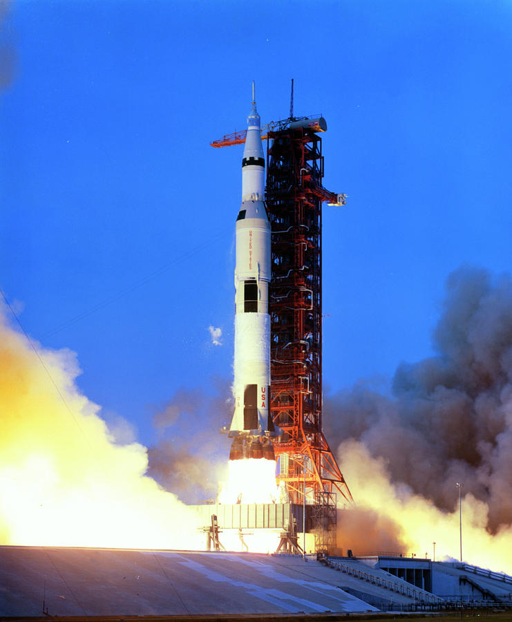 Launch Of Apollo 13 Atop A Saturn V Rocket Photograph by Nasa/science Photo Library