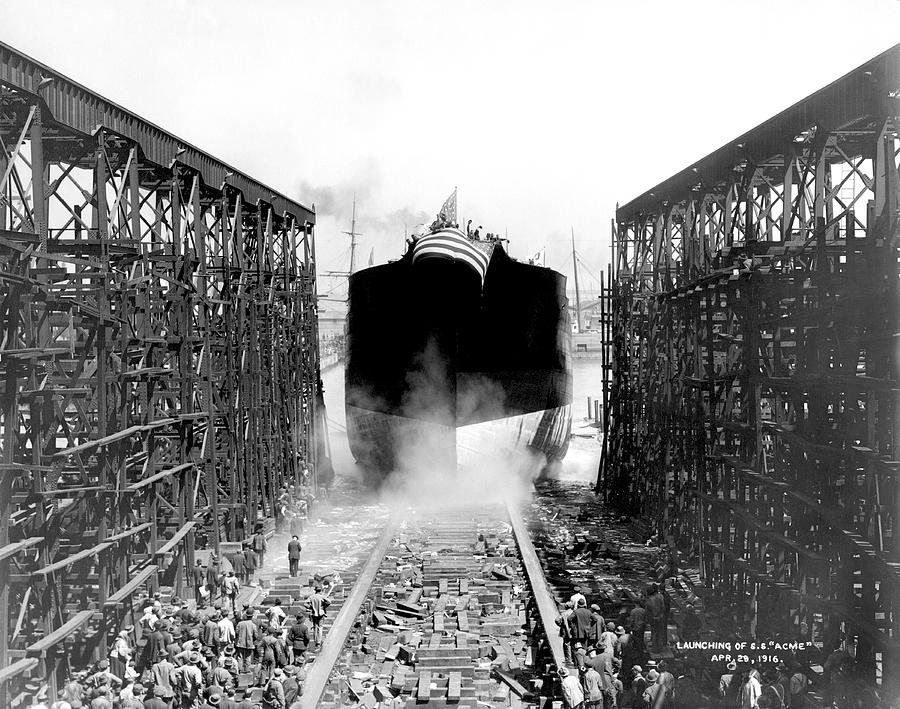 Launching Of SS Acme Photograph by Underwood Archives