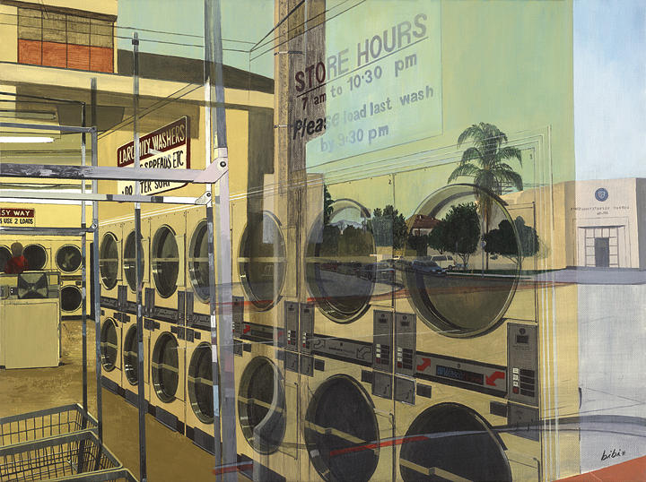 Limited Edition Painting - Laundromat by Fabrice Spies