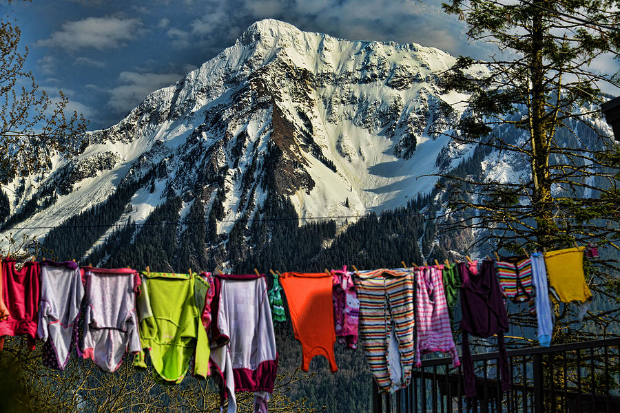 Mount Cheam Photograph - Laundry Day By Mount Cheam by Lawrence Christopher