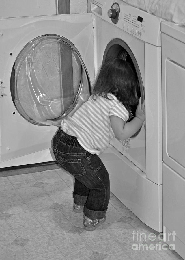 Child Photograph - Laundry Day by Gwyn Newcombe