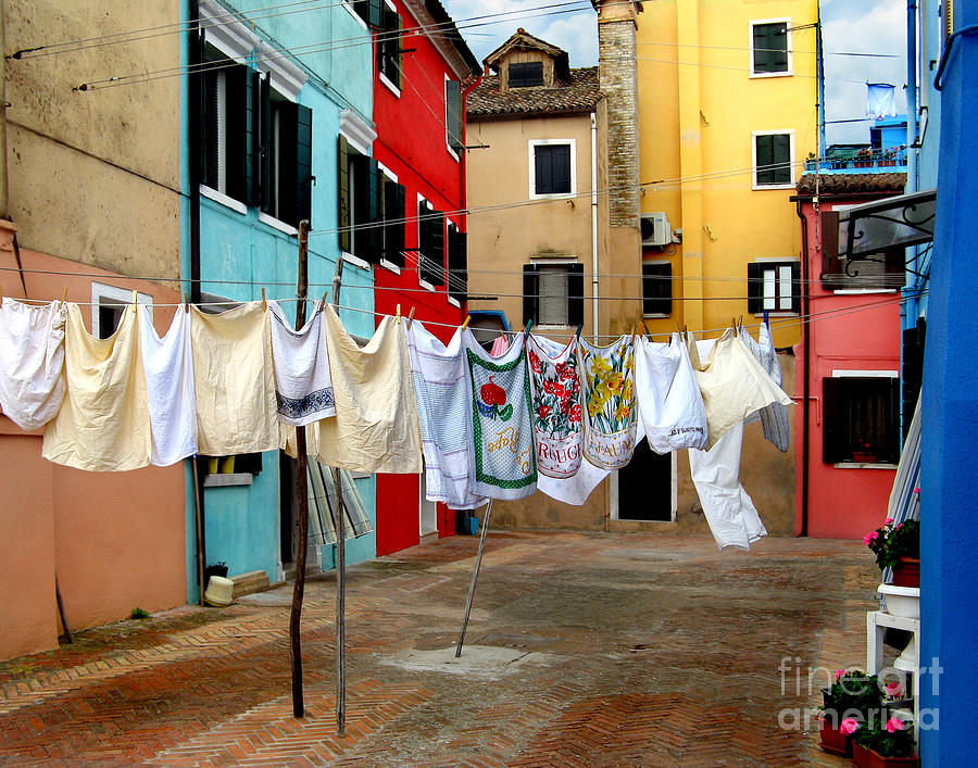 Architecture Photograph - Laundry Day in Burano by Jennie Breeze