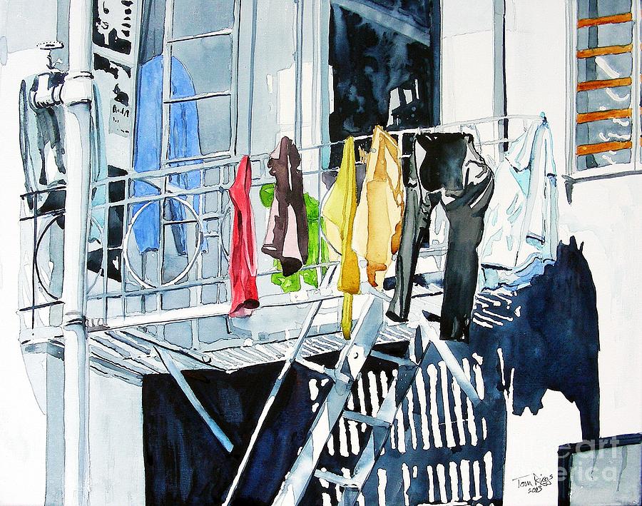 Laundry Day in San Francisco Painting by Tom Riggs