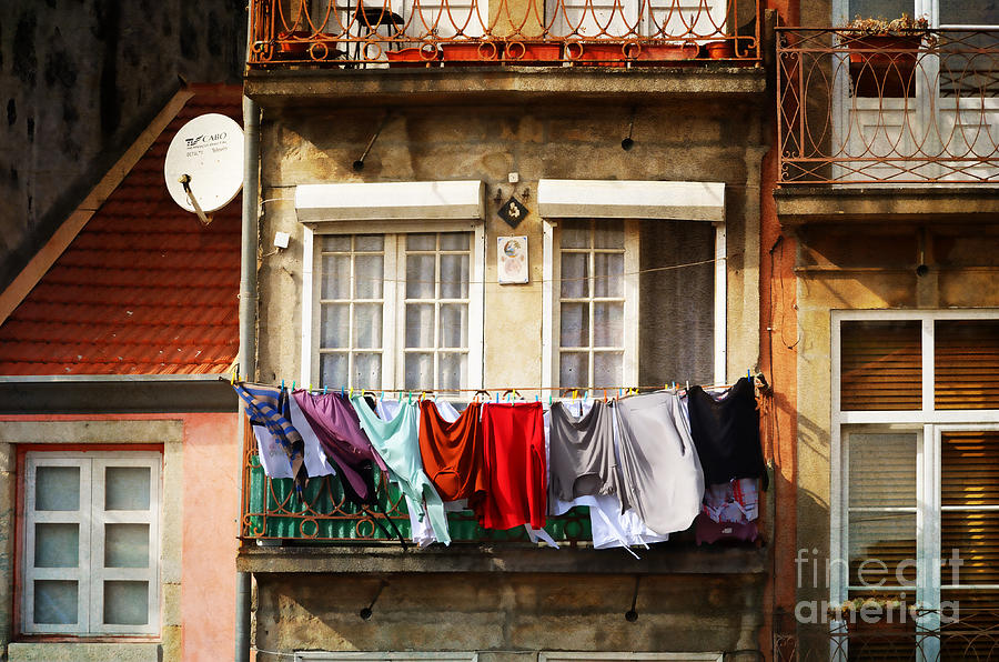 Laundry Day - Oporto Photograph by Mary Machare