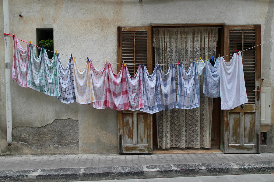 Laundry Drying In Cefalu, Italy Photograph by Holly C. Freeman