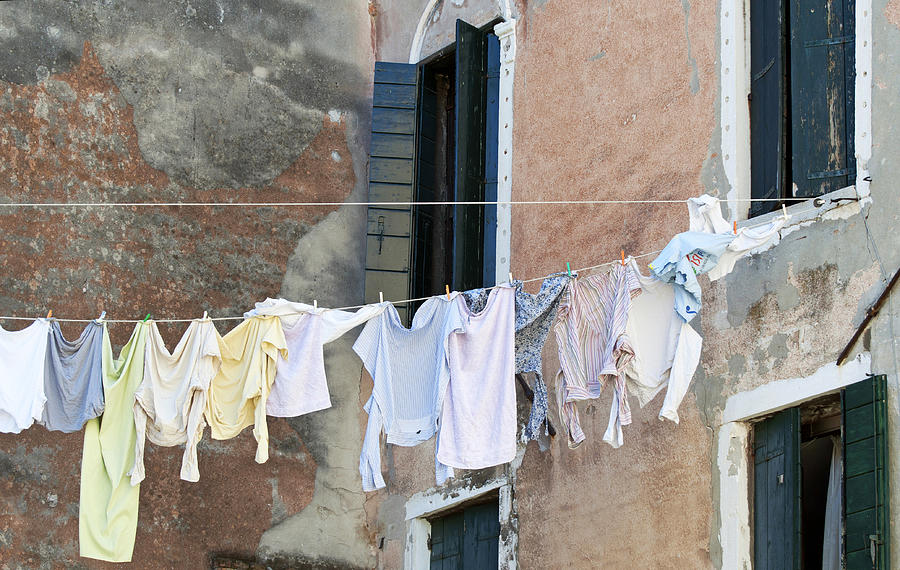 Laundry I Color Venice Italy Photograph
