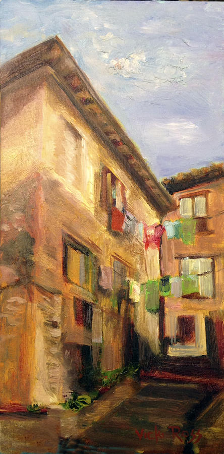 Laundry in Spoleto Painting by Vicki Ross