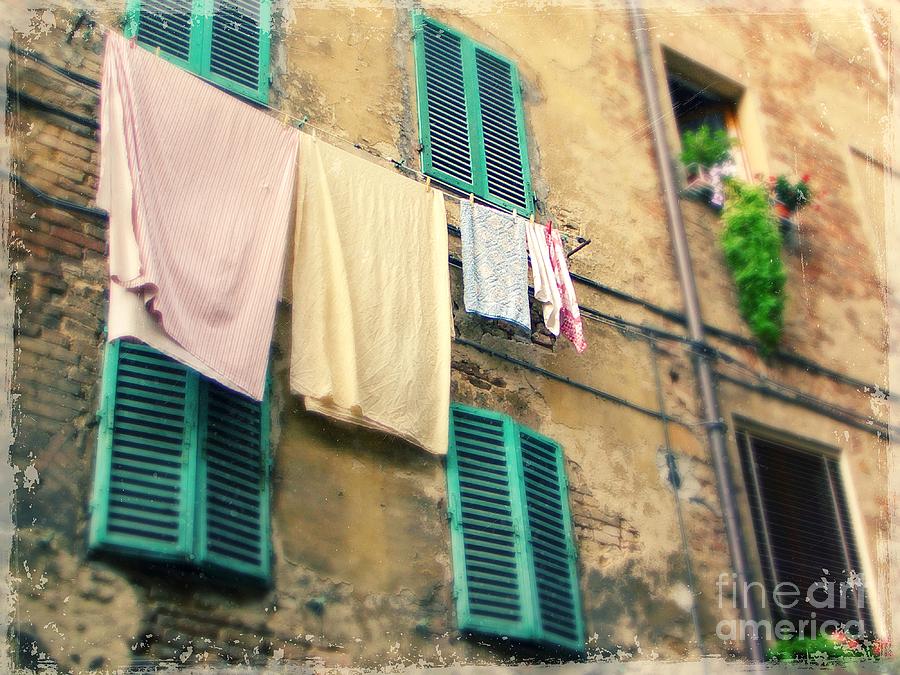 Laundry in the Cinque Terre Photograph by Sylvia Cook