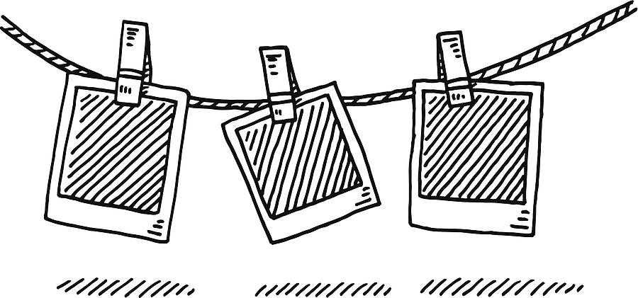 Laundry Line Blank Photographs Drawing Drawing by FrankRamspott