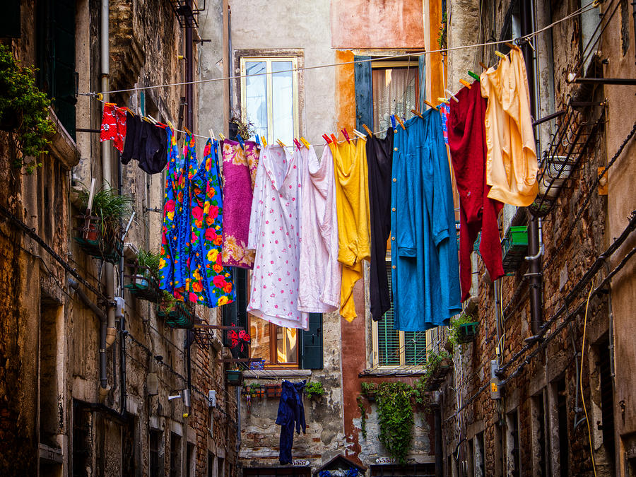 Summer Photograph - Laundry line by Dobromir Dobrinov