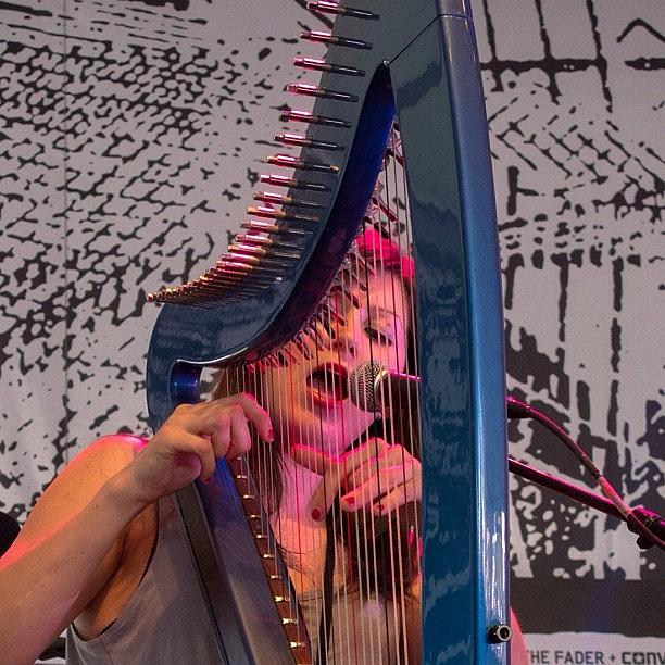 Sxsw Photograph - Laura Mvulas Harpist #sxsw by Sweet John Muehlbauer