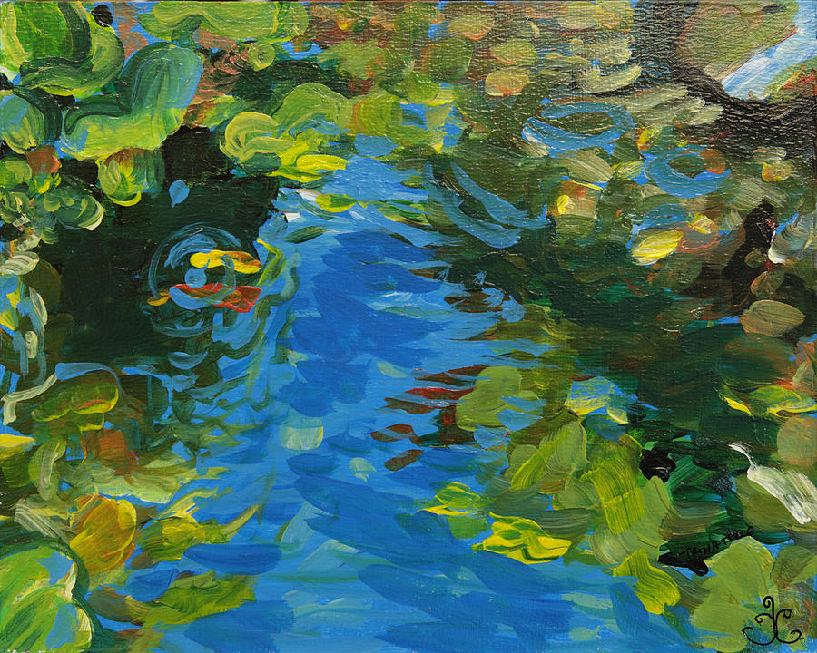 Lauras Pond II Painting by Trina Teele