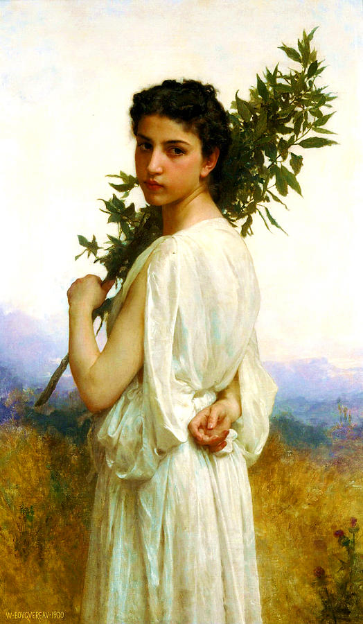 Laurel Branch Painting by William-Adolphe Bouguereau