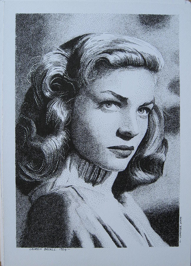 Lauren Bacall. Drawing by C V | Fine Art America