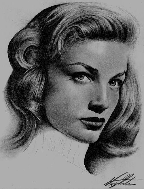 Lauren Bacall Drawing by Vinny Picataggio - Fine Art America