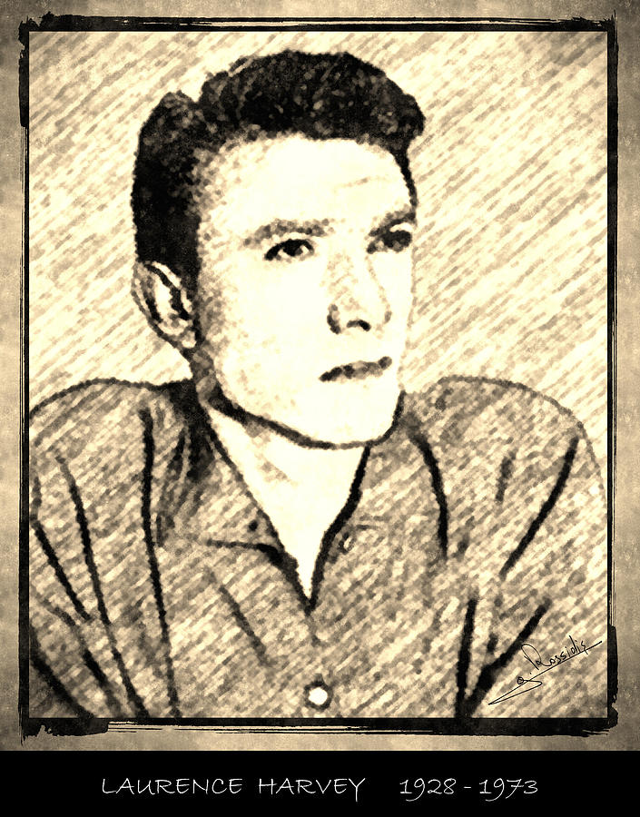 Laurence Harvey Drawing by George Rossidis