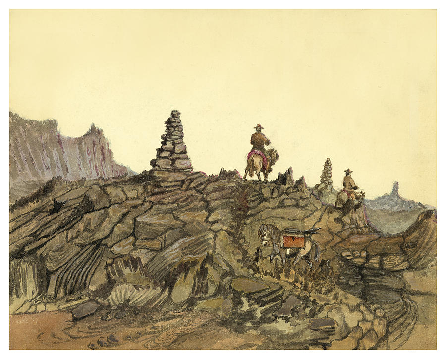Transportation Painting - Lava fields in Iceland Circa 1862 by Aged Pixel