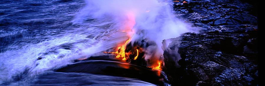Hawaii Volcanoes National Park Photograph - Lava Flowing From A Volcano, Kilauea by Panoramic Images