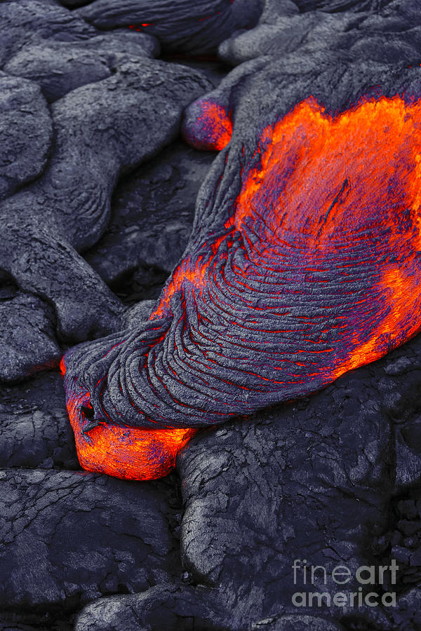 Hawaii Volcanoes National Park Photograph - Lava Flowing Into Ocean, Hawaii by Douglas Peebles