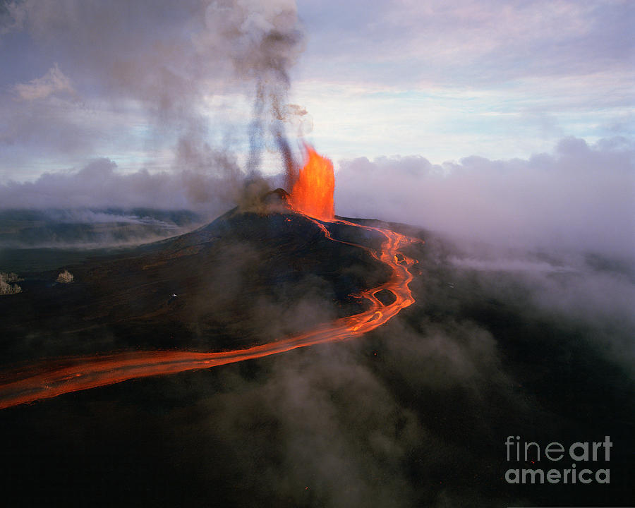 Lava Fountain At Kilauea Volcano, Hawaii Photograph by Douglas Peebles