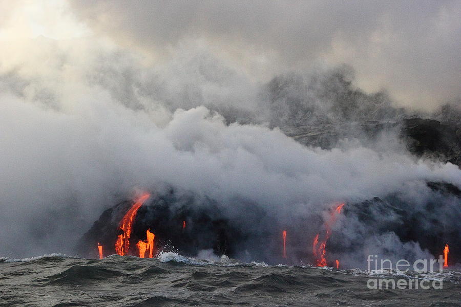 Lava Meets the Ocean 1 Photograph by Theresa Ramos-DuVon