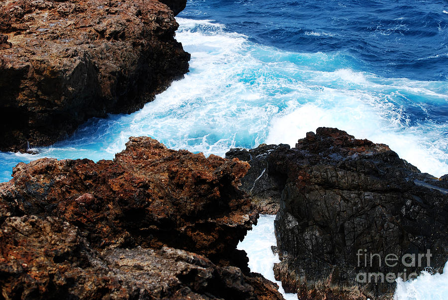 Landscape Photograph - Lava Rock on Aruban Coast by DejaVu Designs