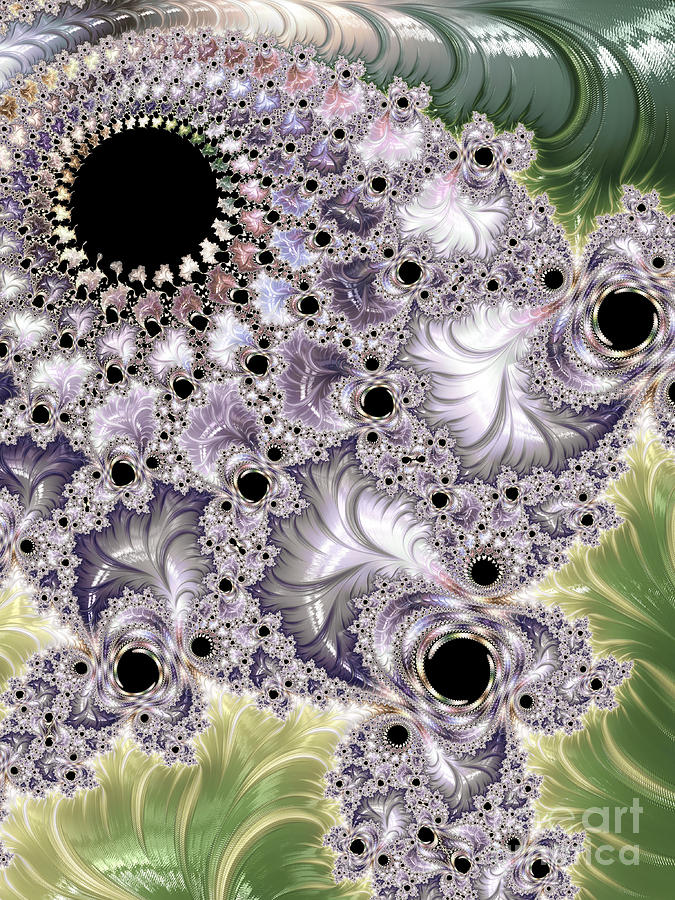 Lavender And Green Fractal Abstract  Digital Art by Heidi Smith