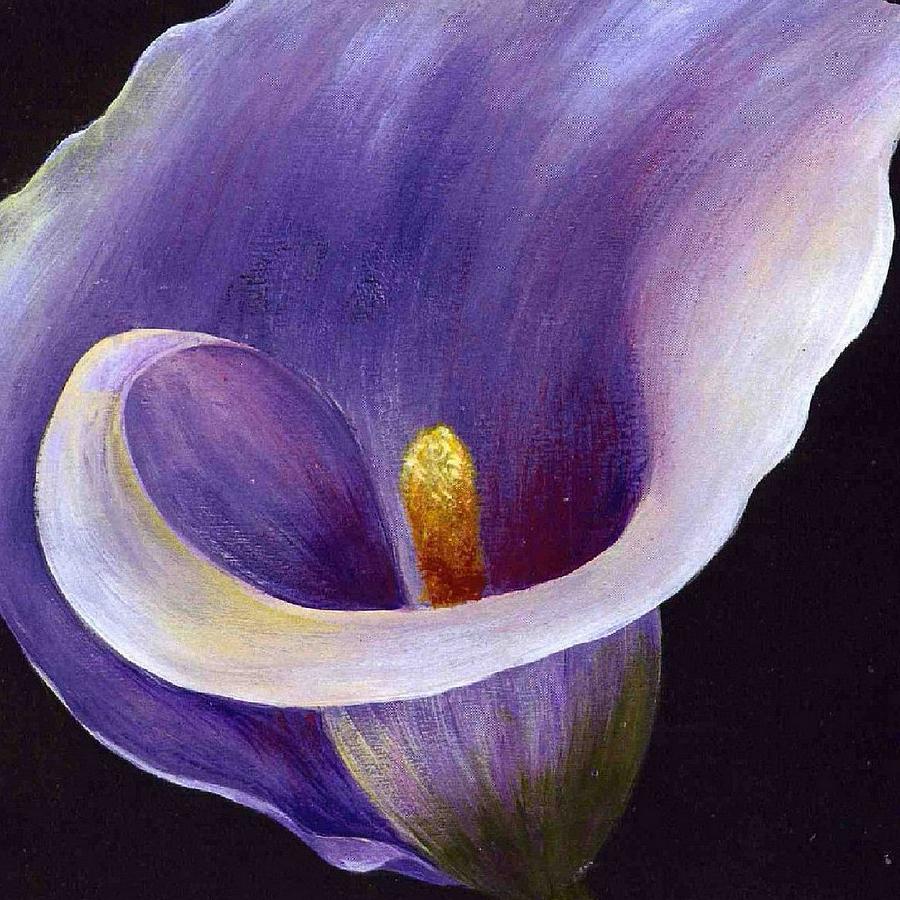 Lavender Calla Lily Painting by Tracey Harrington-Simpson