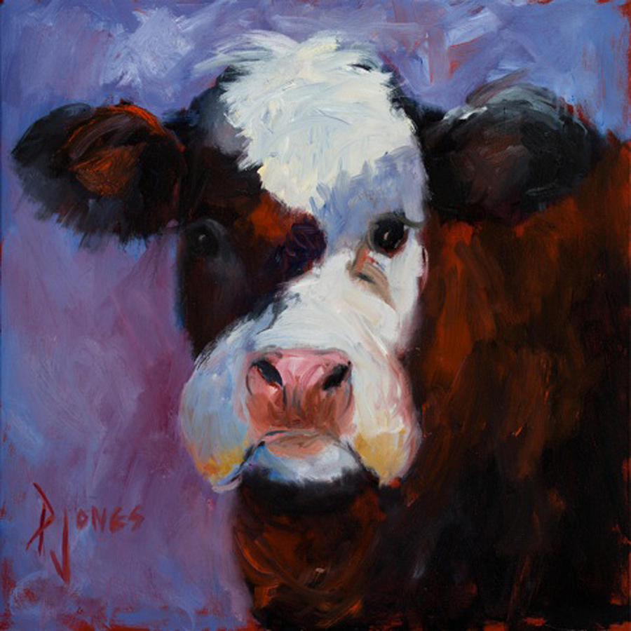 Lavender Cow by Paula Jones