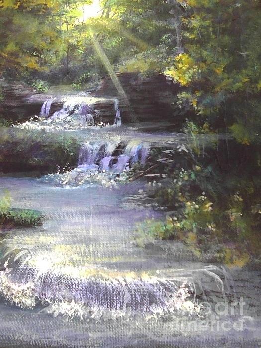 Sunset Painting - Lavender Falls by Lynn Buckmaster