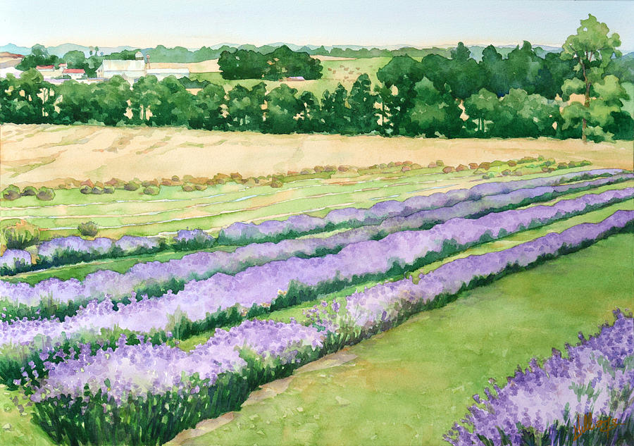 Tree Painting - Lavender Fields Forever by Mick Williams