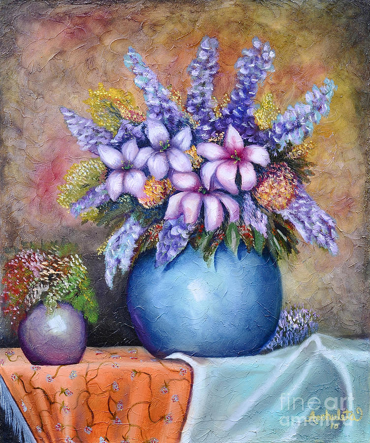 Lavender Flowers Painting by Ruben Archuleta - Art Gallery