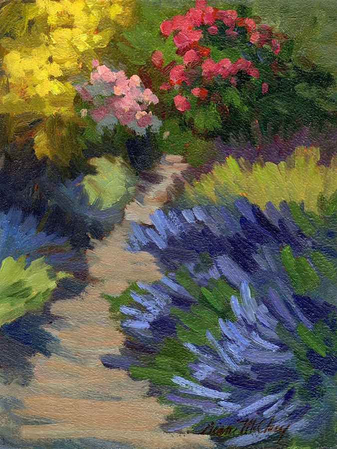 Lavender Garden on Vashon Island Painting by Diane McClary