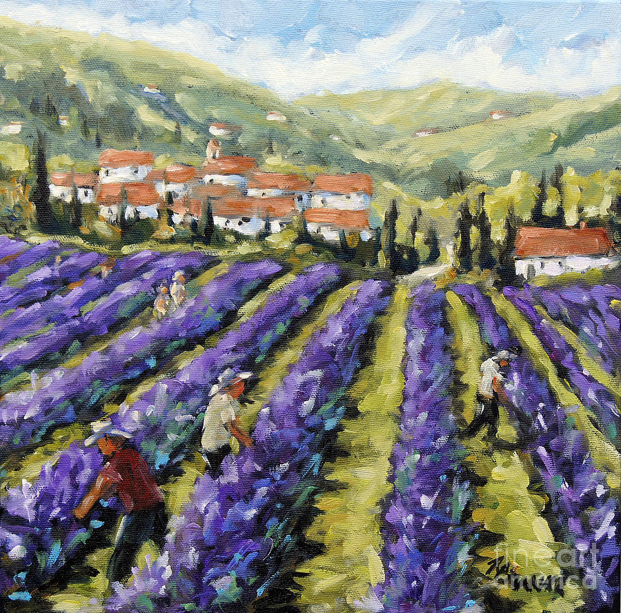 Nature Painting - Lavender Harvest by Prankearts by Richard T Pranke