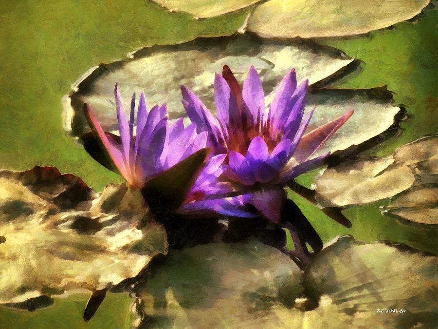 Lavender Lotus Painting by RC DeWinter